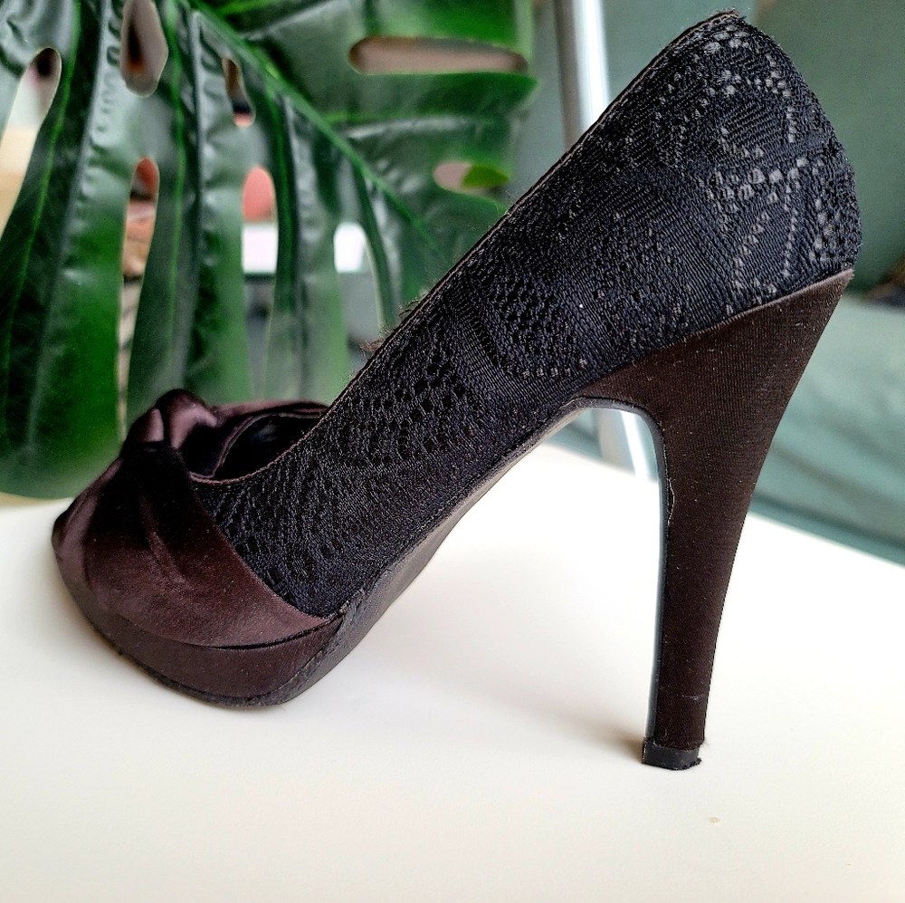 Cathy Jean 3 Inches Open Toe Stilleto Black 5.5 - Picture 7 of 8